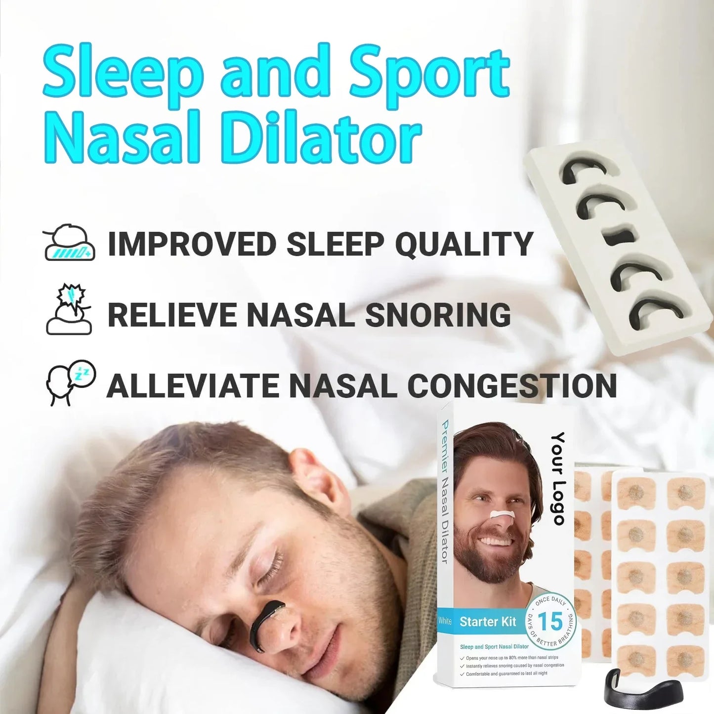 Sport Nasal Dilator Sleep Nasal Breathing Dilators Starter Kit Nose Breathe Strips Magnetic Nasal Strips Reduce Snoring